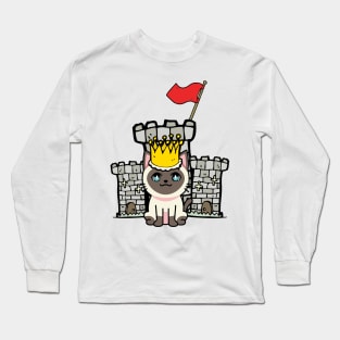 Cute siamese cat is king of the castle Long Sleeve T-Shirt